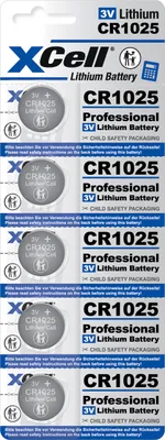 Obrázok produktu pre Lítiové gombíkové články XCell CR1025 v blistri po 5 ks 3V/25mAh