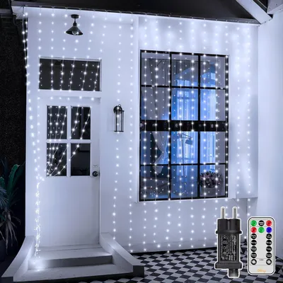Lichtgordijn 3x3 m, 300 LEDs, IP67, 8 Modi, mit Stecker