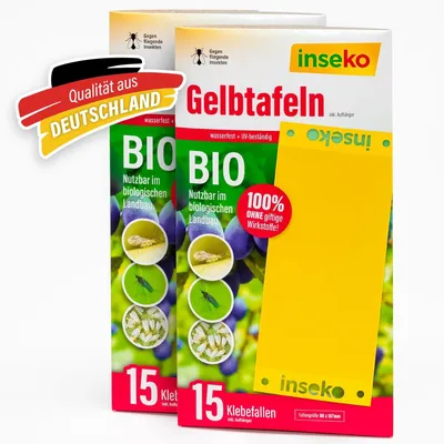 Produktbild von 30 x inseko Gelbtafeln I große Gelbsticker gegen Trauermücken UVM. I Gelbfalle 100% giftfrei - 2 Packungen (442345)