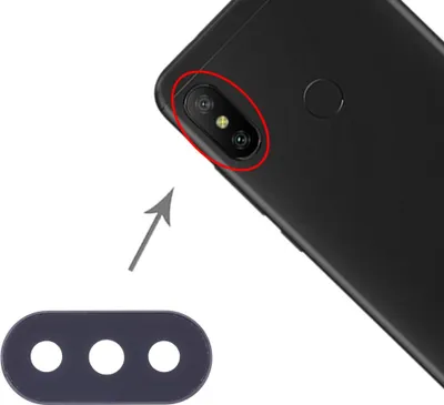 Obrázok produktu pre Zadný ochranný kryt objektívu pre Xiaomi Redmi 6 Pro / MI A2 Lite Black Cam Camera