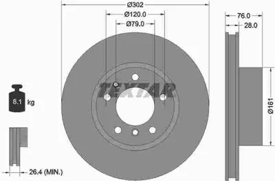 Produktbild von TEXTAR Bremsscheibe Artikel: 92042400