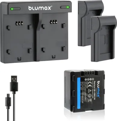 Produktbild von 1x Akku + Lader passend für Panasonic VW-VBN130  SD900 TM900 X920M HS900 1150 mAh