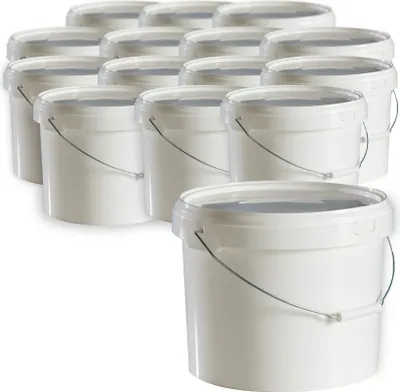 Produktbild von 15 Stück Leereimer mit Deckel 15 Liter weiß