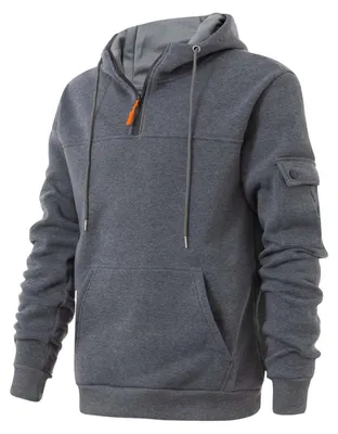 Imagen del producto de Sudadera con capucha para hombre, color negro, con cremallera
