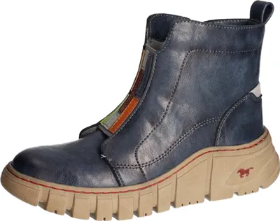 Produktbild von Mustang Damen Stiefelette sportlich Winterboot Warmfutter Plateausohle 1499-606, Größe:37 EU, Farbe:Blau