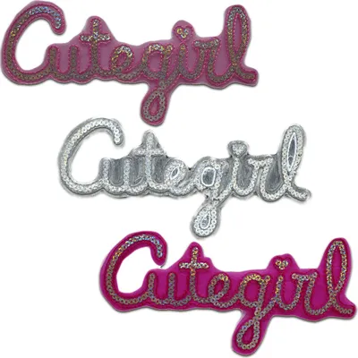 Obrázek produktu pro Cutegirl Girly Mädchen Mit Pailletten - nášivka, nažehlovačka, nažehlovačka, nášivka, nášivka, velikost: 10,5 x 22,1 cm