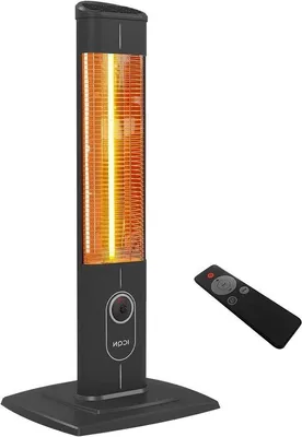 Productafbeelding van Infrarood Kachel - Terrasverwarmer Staand - Buiten Verwarmen - 4 Warmtestanden - 100 cm Hoog - Zwart