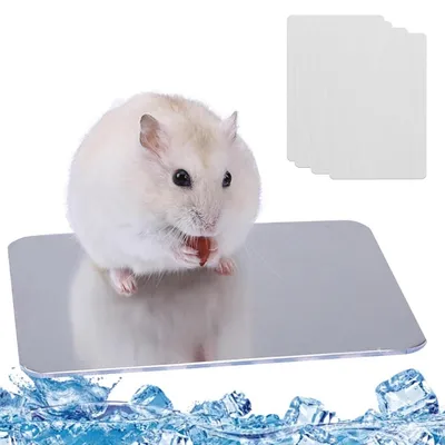 Produktbild von EXCITAT 4-teiliges Kühlpad für Kleintiere – Aluminium-Kühlplatte – 12 x 8 cm – Aktive Kühlung und Wärmeableitung – Geeignet für Kaninchen, Hamster und andere Nagetiere – Leichte und robuste Aluminiumlegierung