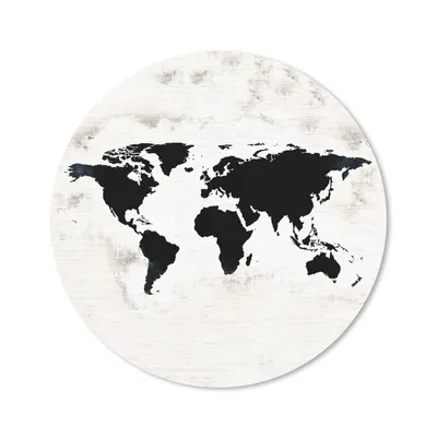 Produktbild von MuchoWow® Mauspad Mousepad Weltkarte - Schwarz - Holz 30x30 cm - Mousepads - Maus Mat - Pad - Mausunterlage - Tischunterlage - Schreibtischmatten