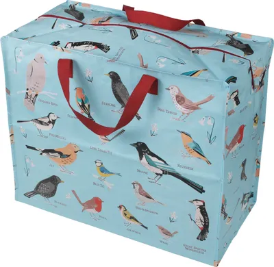 Immagine prodotto di Rex London - Borsa gigante XXL, borsa portaoggetti con cerniera - Garden Birds / Uccelli da giardino