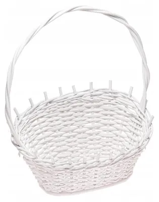 Produktbild von Sklep Wiklinowy Geschenkkorb mit Henkel Weiß 36x22x43cm