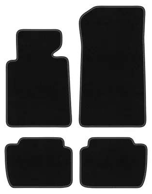Obrázek produktu pro Velurové autokoberce pro: BMW 3 E46 1998-2007 (Compact/kupé/sedan) – sada 4 ks, černé, na míru – Wielganizator BASIC