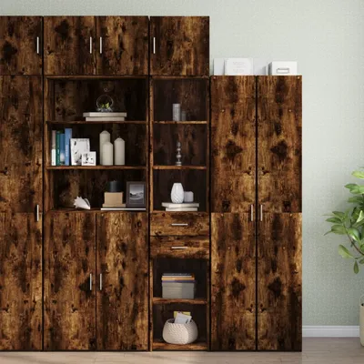 Produktbild von "2026 Promotion" Sideboard/Hochschrank - Schmal Räuchereiche 40x42,5x225 cm Holzwerkstoff - Kommoden CC13968