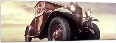 Produktbild von Bilder auf glas - Retro auto luxus alt - 160x50cm - Glasbilder - Wandbilder - Kunstdruck - zum Aufhängen bereit - Wanddekoration aus Glas - Glas Bilder - Wandbild auf Glas - Einteilig - GAB160x50-2621