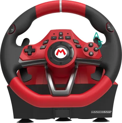Immagine prodotto di Hori Mario Kart Racing Wheel Pro Deluxe Nero, Rosso USB Sterzo   Pedali Analogico Nintendo Switch