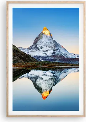 Produktbild von Gerahmtes Poster - Rahmen in heller Eiche - Berge Gipfel Matterhorn - 61x91,5 cm - Wand Bild - Wanddeko - Wandbilder - Kunstposter - Wandposter - Bilderrahmen - Bilder - Kunstdruck - P2NPA61x91-5178