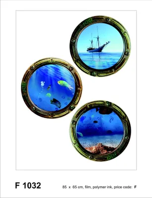 Produktbild von Sanders & Sanders Wandtattoo Meerblick Blau 85 x 65 cm