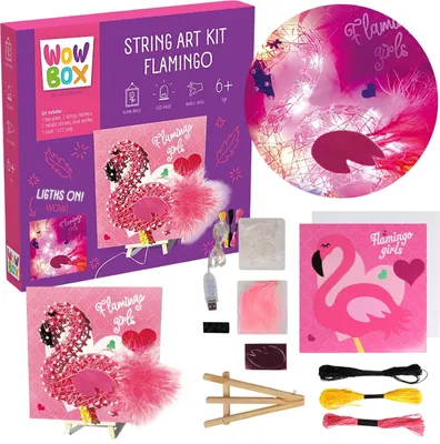 Produktbild von Wow Box Flamingo Kreatives Webe-Set für Kinder, String Art DIY