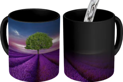 Obrázok produktu pre MuchoWow® Magický pohár Levanduľa - strom - fialová 350 ml Pohár na zmenu farby Darček Nápad na darček - Foto hrnček