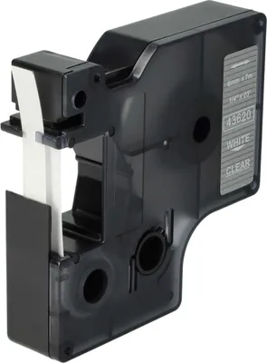 Produktbild von vhbw Schriftband-Kassette kompatibel mit Dymo LabelManager 420P, 400, 450D, 450, 500, 350, 360D, 350D Etiketten-Drucker 7m x 6mm Weiß auf Transparent