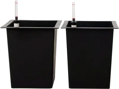 Immagine prodotto di Set da 2 accessori per vasi da fiori - INSERTO per irrigazione in plastica, nero, 29x29x32 cm