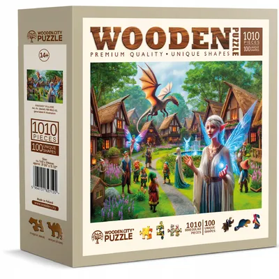 Produktbild von Wooden.City Zauberdorf Holzpuzzle 1000 Teile Figuren