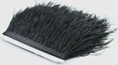 Obrázek produktu pro Prýmek z pštrosího peří 8-10 cm, černý / 1 m
