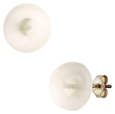 Produktbild von 12mm Ohrstecker Ohrringe 925 Silber Bergkristalle weiß rund Damen