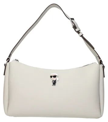 Image de Karl Lagerfeld sac Ikonik cuir grainé gris, zip, argenté