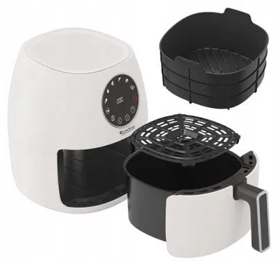 Zdjęcie produktu dla Frytkownica beztłuszczowa TurboTronic AIR Fryer frytownica 3,5L 1300W  kosz silikonowy cyfrowa Biała