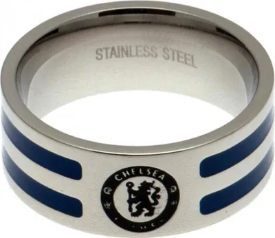 Produktbild von Prsten Chelsea FC s barevnými pruhy TA1669 (velký) (stříbrná/modrá)
