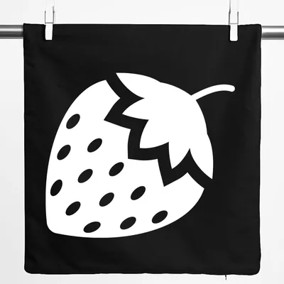 Produktbild von Huuraa Kissenbezug Erdbeere Strawberry 40x40cm Black Baumwolle Dekokissenbezug Geschenkidee