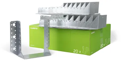 Zdjęcie produktu dla Alberts 837495 Kołek belkowy, typ A, zestaw dla rzemieślników, ocynkowany metodą Sendzimira, 140 x 180 mm, zestaw 20 sztuk