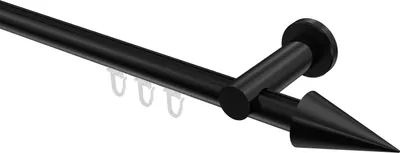 Produktbild von Interdeco Innenlaufstange / Gardinenstange mit Innenlauf Schwarz, Typ Platon Savio (Kegel), 20 mm Ø 1-läufig, 220 cm