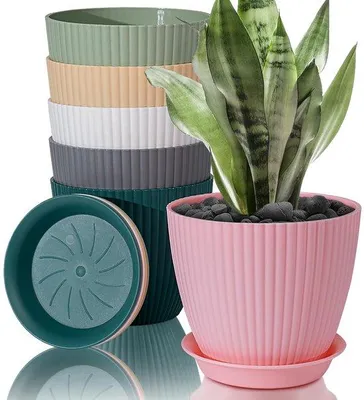 Image de Lot de 6 pots de fleurs modernes de 15 cm