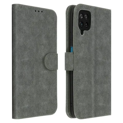 Image de Portefeuille Flip Cover, étui en similicuir pour Samsung Galaxy A12 - Gris
