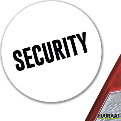 Produktbild von Huuraa Aufkleber Security Schriftzug 10cm rund Sticker Geschenkidee