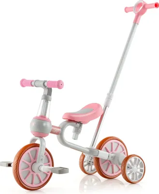 Produktbild von GOPLUS 4 in 1 Multifunktionaler Kleinkinder Dreirad, Kinder Balance Fahrrad mit verstellbarem Schiebegriff, 2-stufiger Sitzhöhe und umkehrbarem Lenker