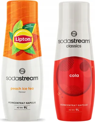 Produktbild von 2x Lipton Ice Tea Peach Sodastream Sirup Konzentrat + Cola