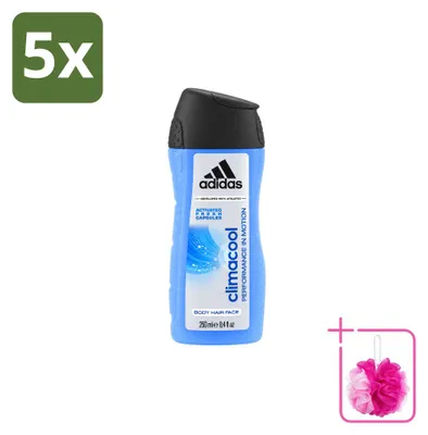 Obrázok produktu pre 5 kusov gélu na sprchovanie Adidas Climacool pre mužov - 250 ml - balenie s 5 kusmi