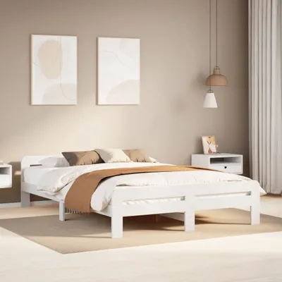 Immagine prodotto di Maison Exclusive - Letto in legno massello senza materasso Bianco 140x200 cm Legno di pino