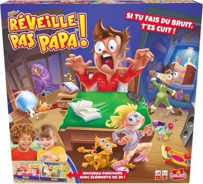 Immagine prodotto di Goliath Réveille Pas Papa Gioco per bambini, gioco di reazione, 2-4 giocatori, dai 5 anni in su, gioco per famiglie