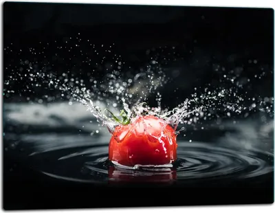 Produktbild von Glasschneidebrett Herdabdeckplatte Glaskeramikkochfeld Universal 52x40 cm Schwarz Tomate
