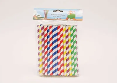 Produktbild von 50 Papier-Trinkhalme, 15 cm, Ø 8 mm, 5-farbig-sortiert -
