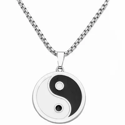 Produktbild von Halskette Easy Yin Yang - Symbol für Balance in Weiß/Schwarz KP33478