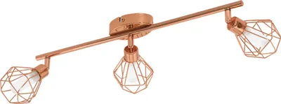 Produktbild von EGLO LED Deckenlampe Zapata, 3 flammige Deckenleuchte, Deckenstrahler, Wohnzimmerlampe in Kupfer, Weiß, Flurlampe inkl. G9 Leuchtmittel, warmweiß