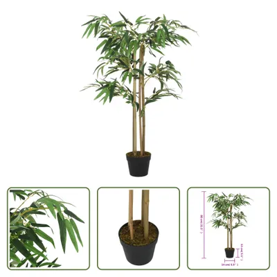 Obrázok produktu pre The Living Store Bambusový strom umelý 380 listov 80 cm zelený