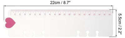 Produktbild von 8.7"x2.2" Lesezeichen Lineal 10 Pack Steckbar Lineal Seitenmarker Buchzeichen Messger?te fš¹r A6 6-Loch Bindemittel Notebook Rosa Herz Form