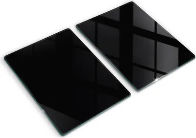 Produktbild von Glasschneideplatte - Herdabdeckplatte - 2x40x52 cm -Schneidebrett - Spritzschutz - Schwarze Farbe