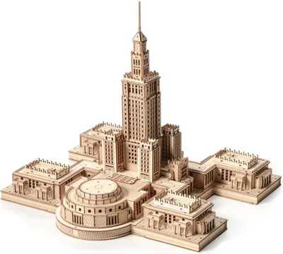 Image de Kit de modèles de puzzles en bois 3D de Kulturpalast, idéal pour des projets de construction créatifs
